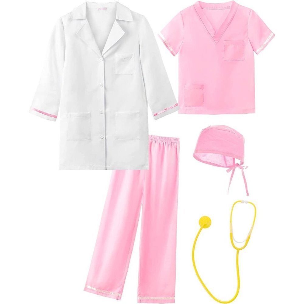 NWT ReliBeauty Kids Doctor Costume‎ Color Pink Size 10-12